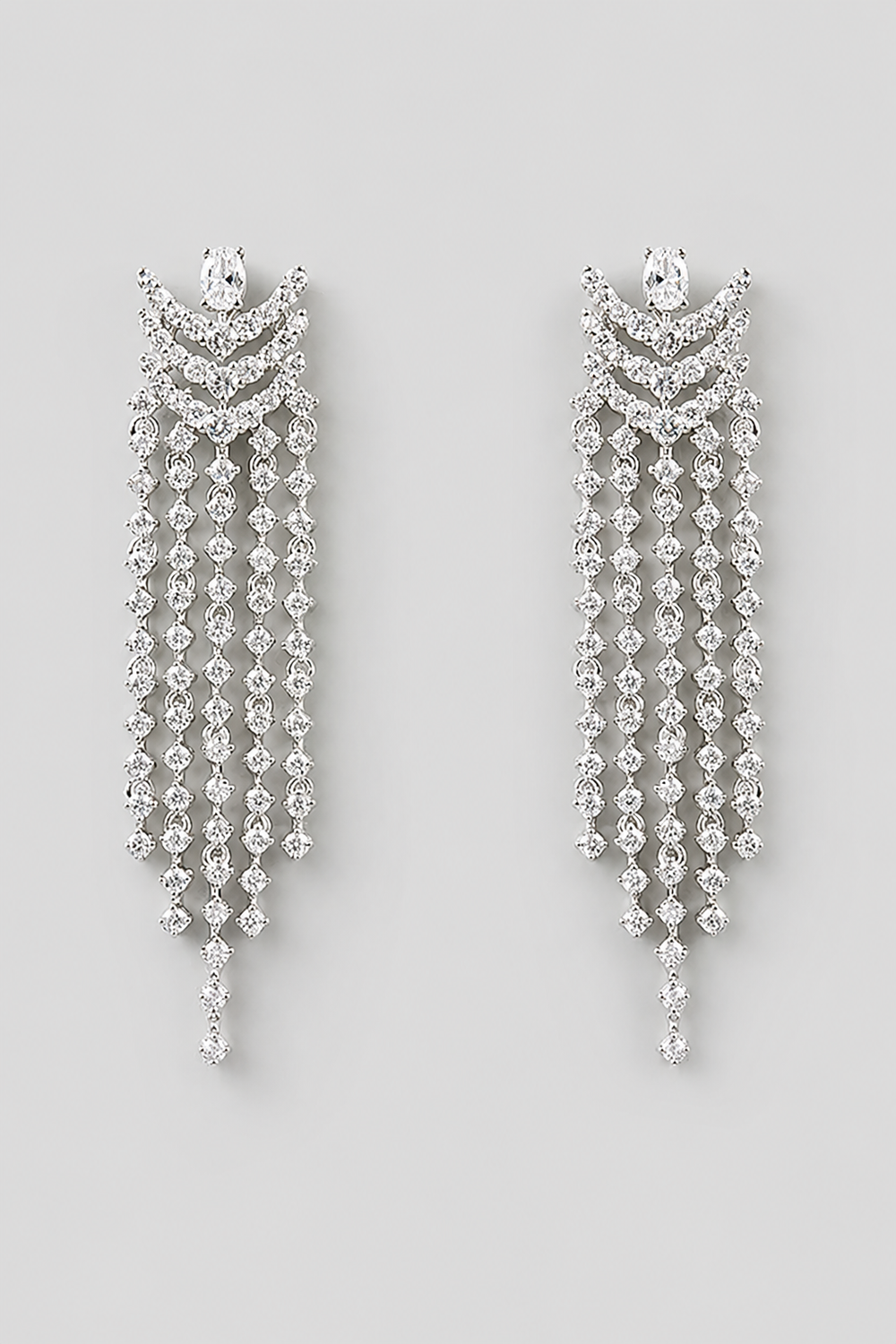 Aabha White Finish Diamond Earrings - alternate view