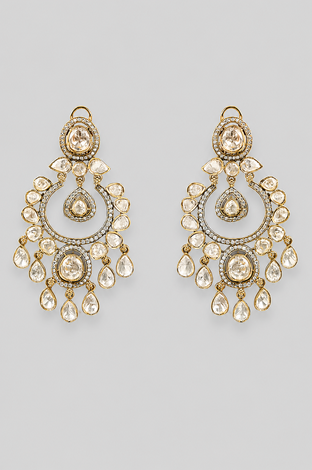 Yashvi Two Tone Finish Polki Chandbalis - alternate view