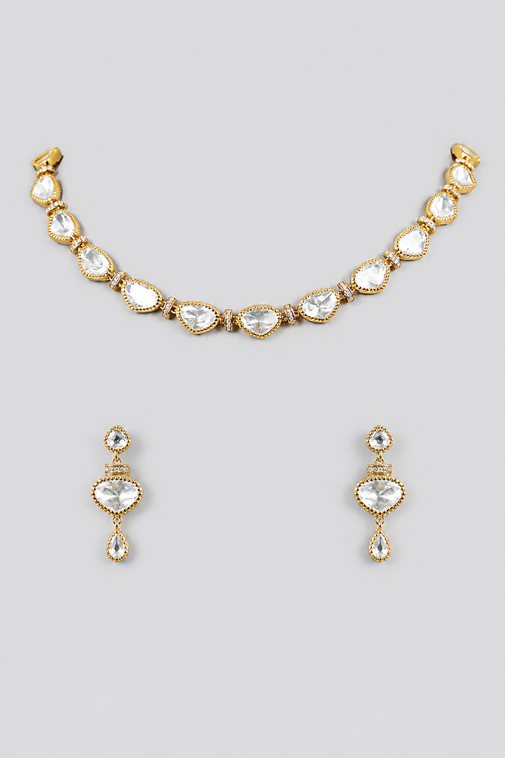 Devanshi Gold Finish Kundan Necklace Set - alternate view
