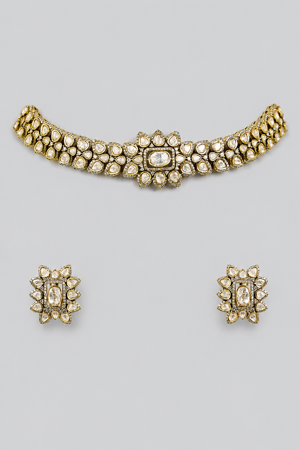 Ojasvi Two Tone Finish Polki Choker - alternate view
