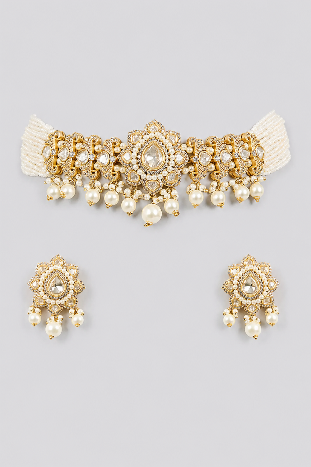 Sharvani Pearl Kundan Choker - alternate view