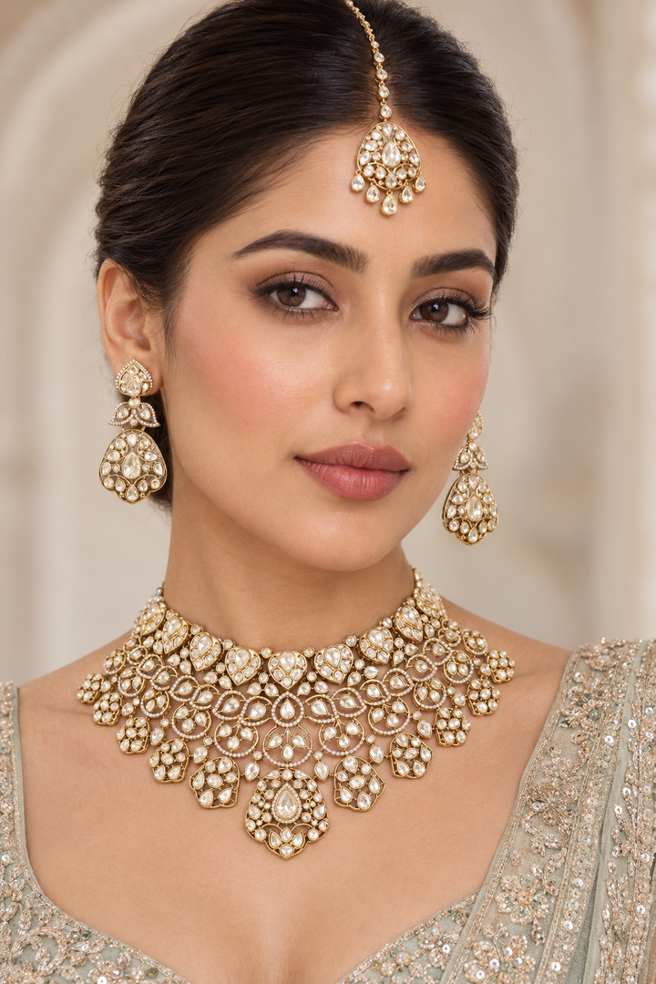Indulekha Gold Plated Kundan Bridal Set