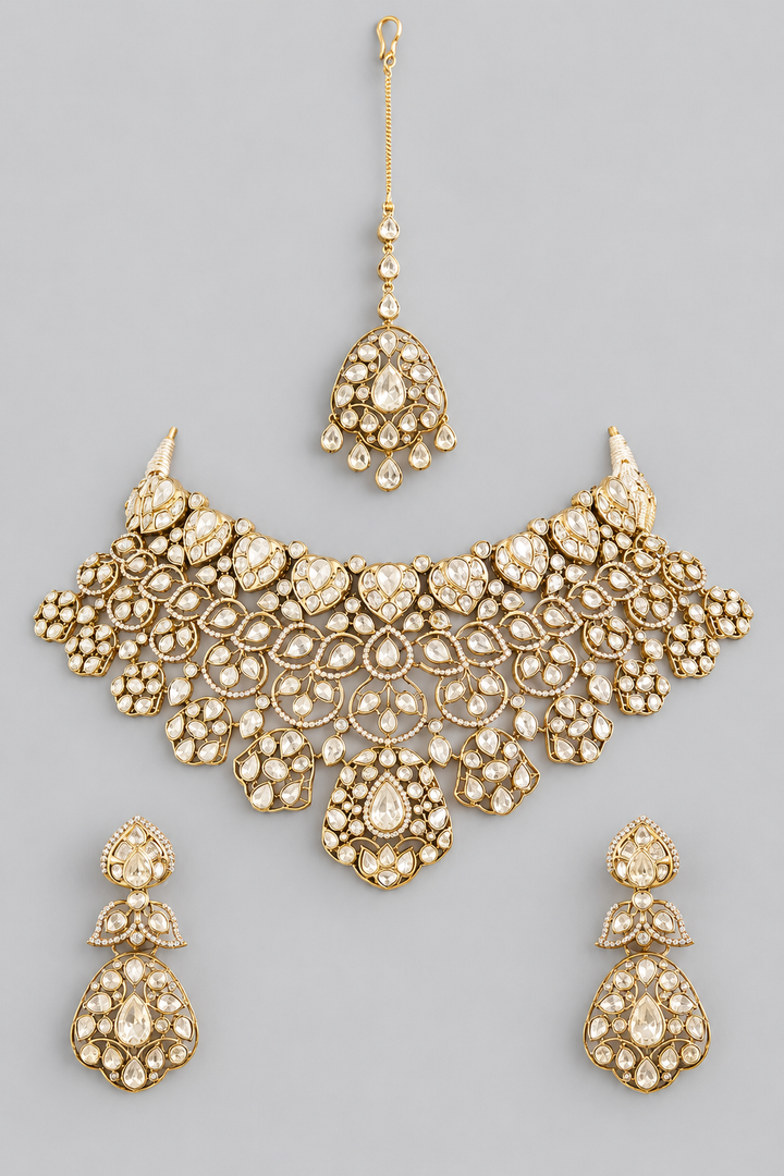 Indulekha Gold Plated Kundan Bridal Set