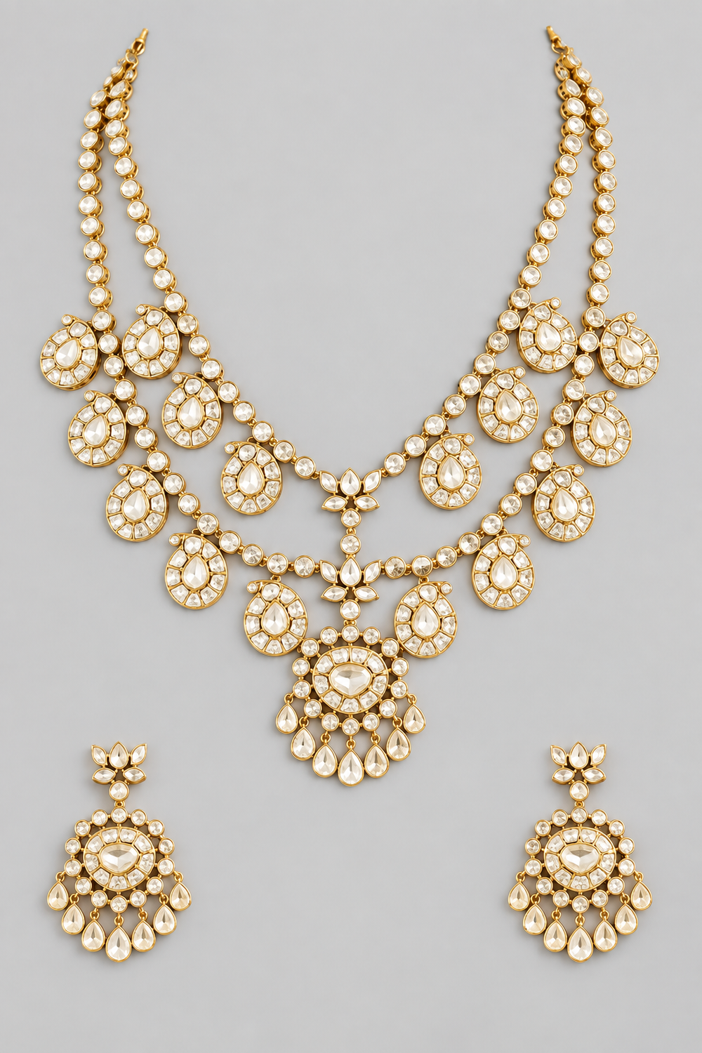 Shivangi Golden Kundan Long Set - alternate view