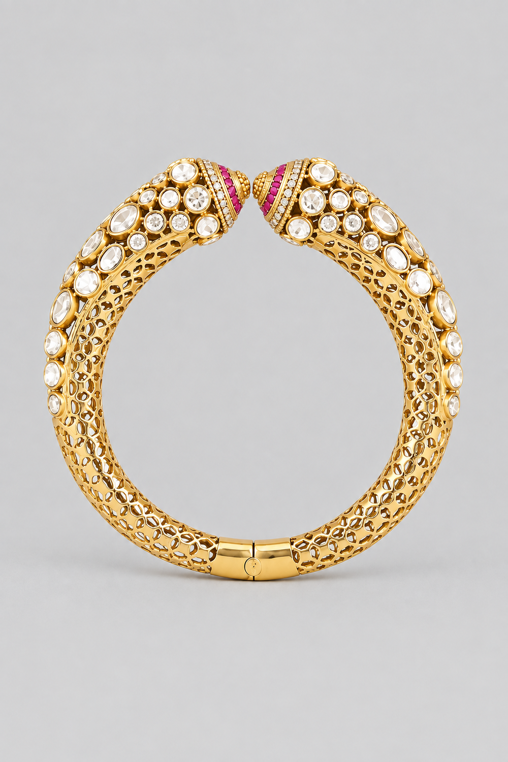 Vartika Gold Finish Red Moissanite Kada - alternate view