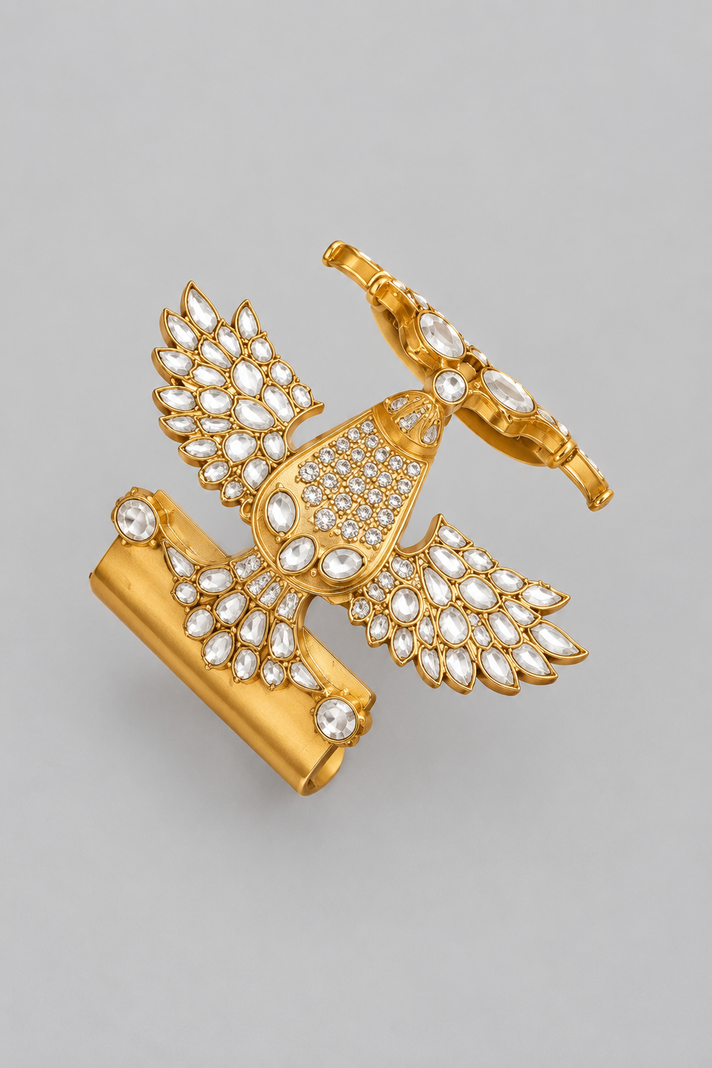 Yamina Bird Metal Kundan Cuff Bracelet - alternate view