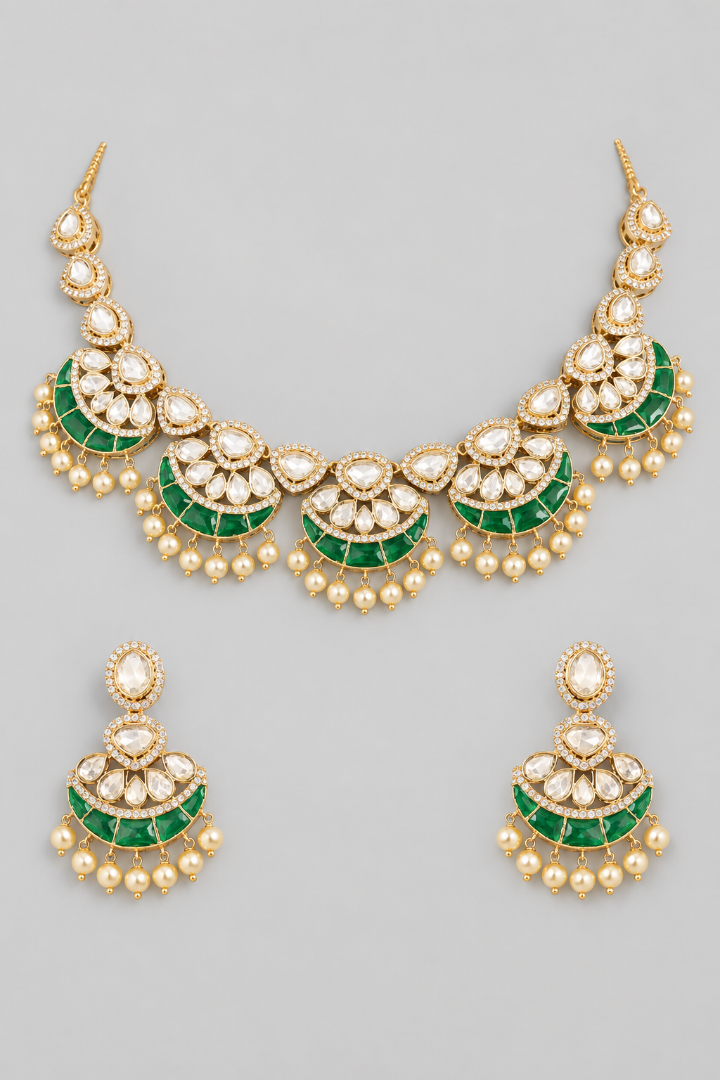 Harshita Green Kundan Necklace Set