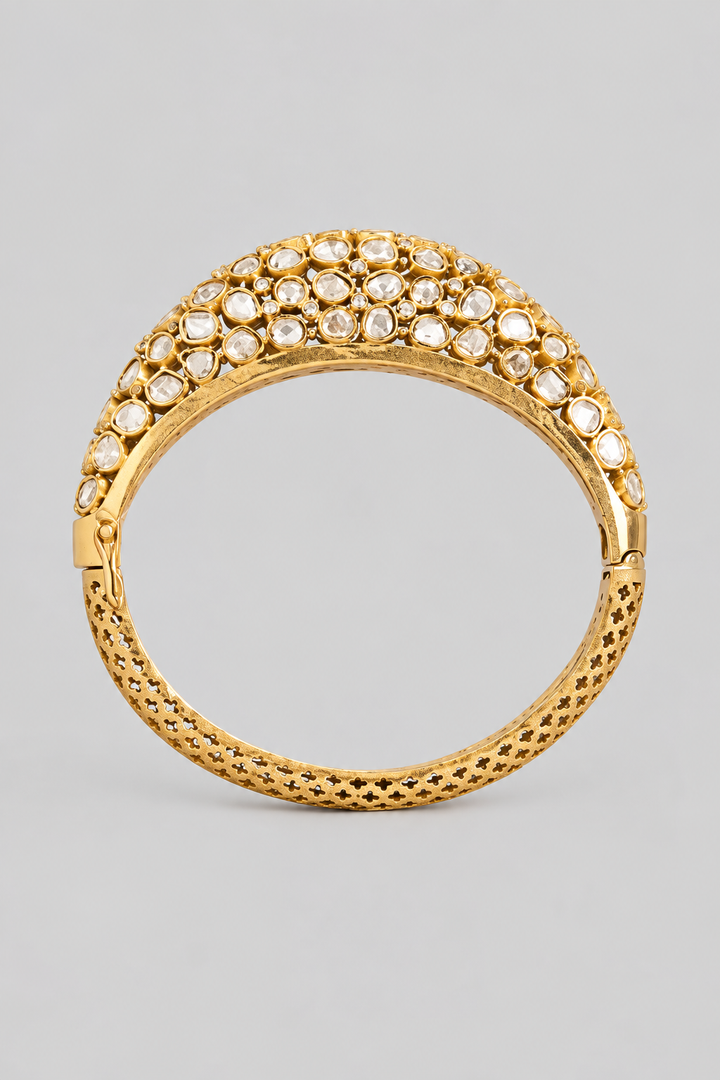 Pavani Gold Finish Moissanite Kada