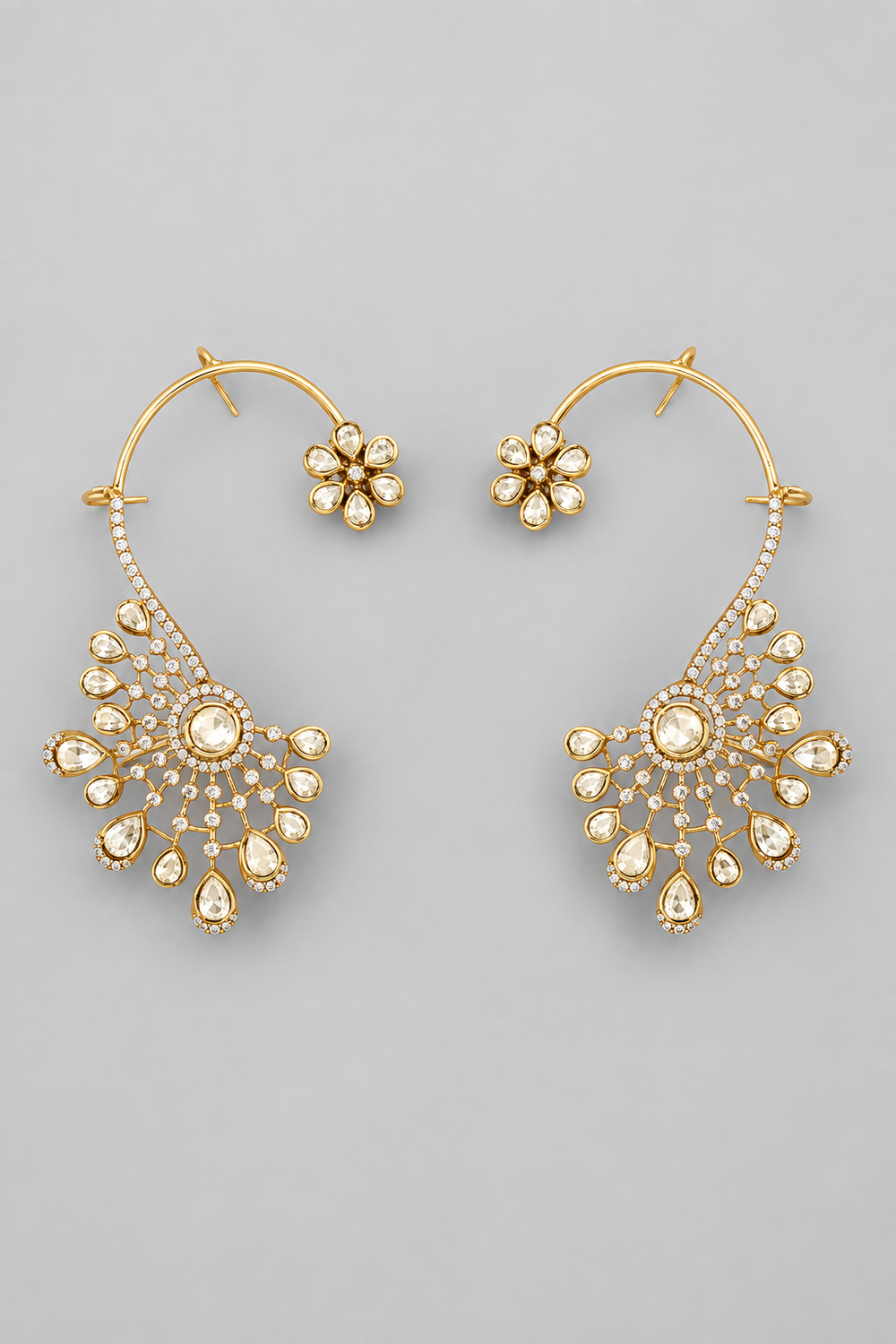 Dharini Gold Finish Kundan Earcuffs - alternate view