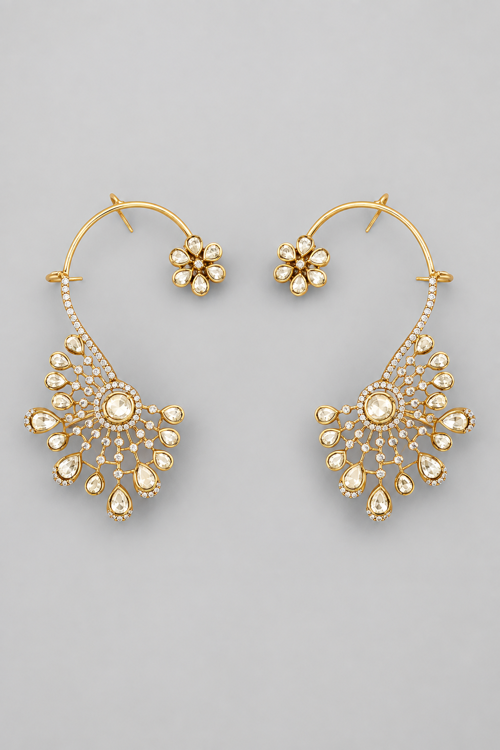 Dharini Gold Finish Kundan Earcuffs