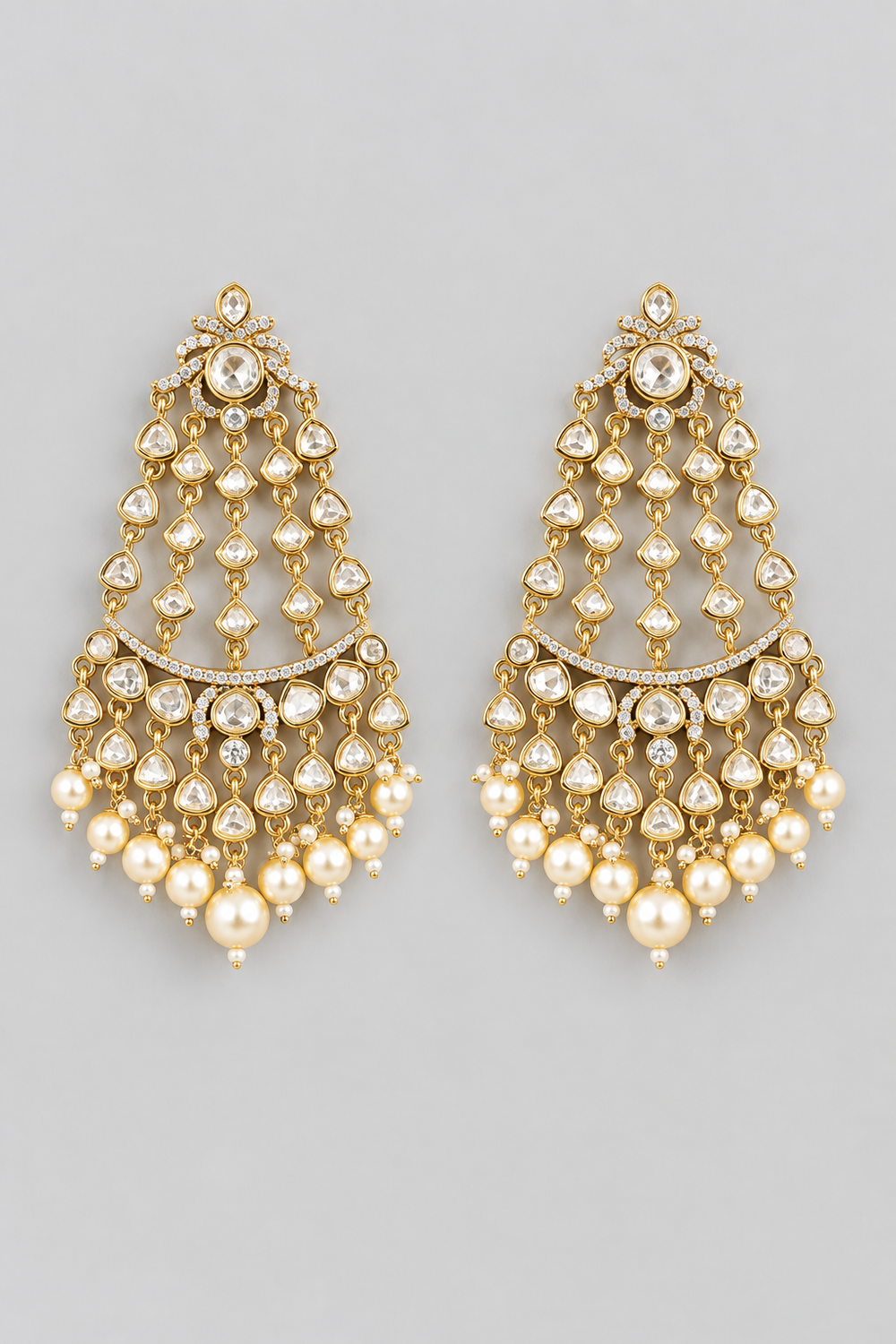 Aarini Two Tone Finsh Polki Earrings - alternate view
