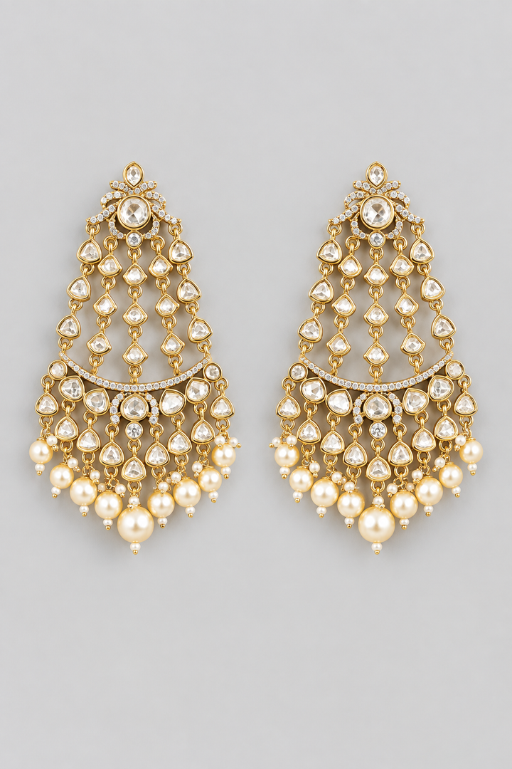 Aarini Two Tone Finsh Polki Earrings