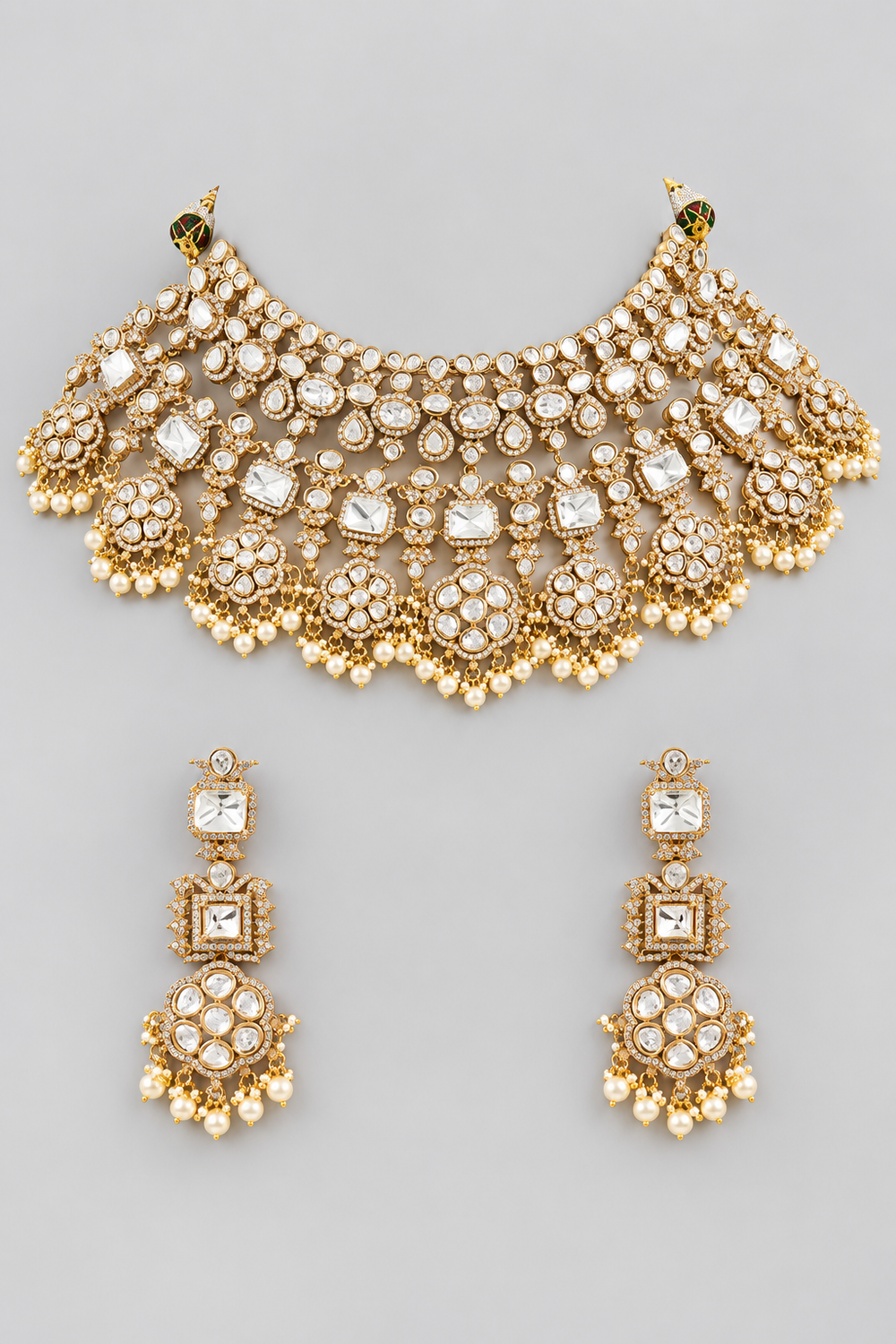 Hadiya Gold Finish Moissanite Bridal Set - alternate view
