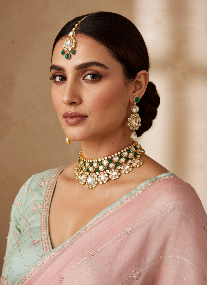 Keyara Green Moissanite Bridal Set