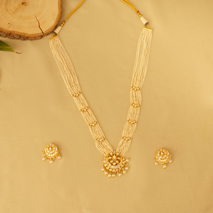 Hanvika Gold Long Kundan Set zevarbygeeta