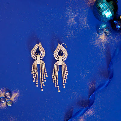 Elara Long Diamond Earrings zevarbygeeta