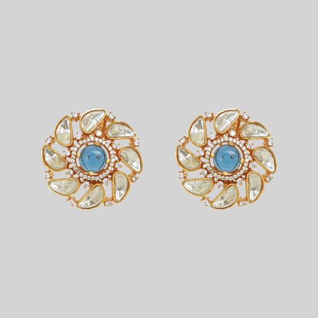 Sahima Blue Moissanite Studs