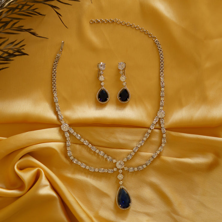Dina Sapphire Necklace set zevarbygeeta