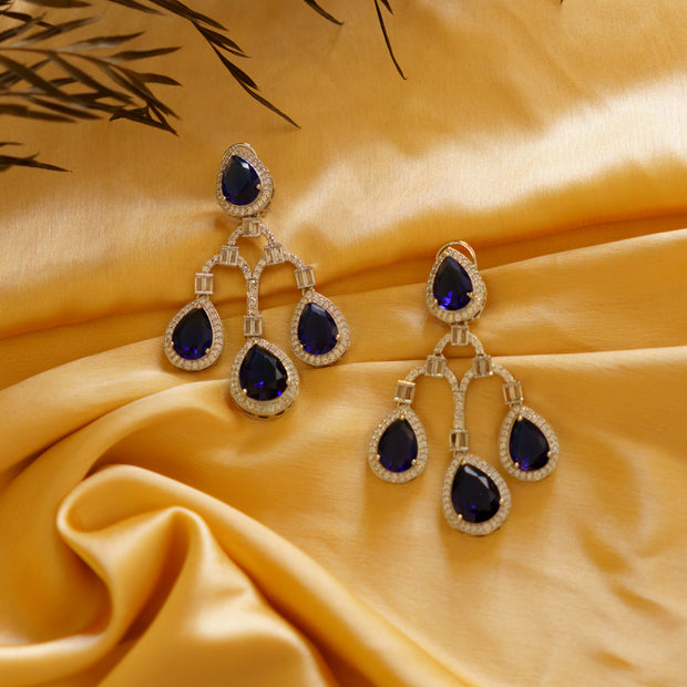 Elizabeth Sapphire Diamond Earrings zevarbygeeta