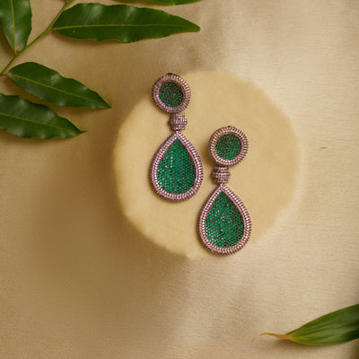 Elma Emerald Dangler Earrings zevarbygeeta
