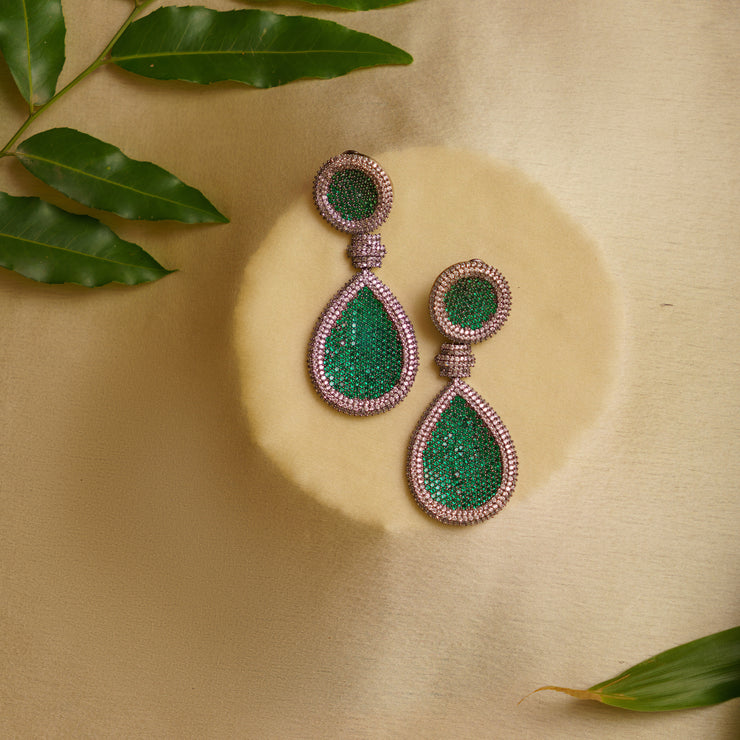 Elma Emerald Dangler Earrings zevarbygeeta