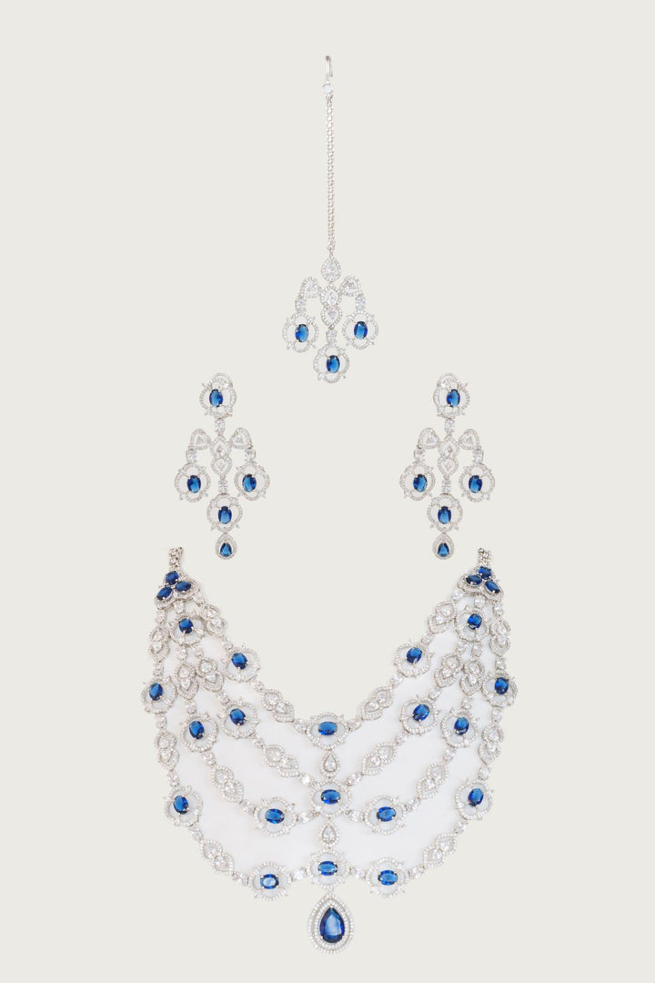 Nira Sapphire Diamond Bridal Set