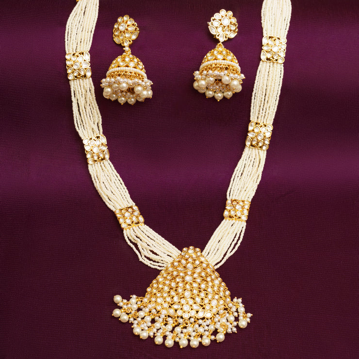 Hasmeen Gold Long Kundan Set zevarbygeeta