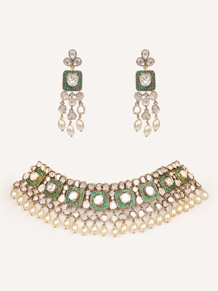 Arunika Green Polki Choker