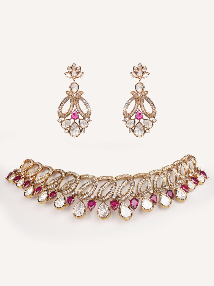 Yashna Red Polki Choker