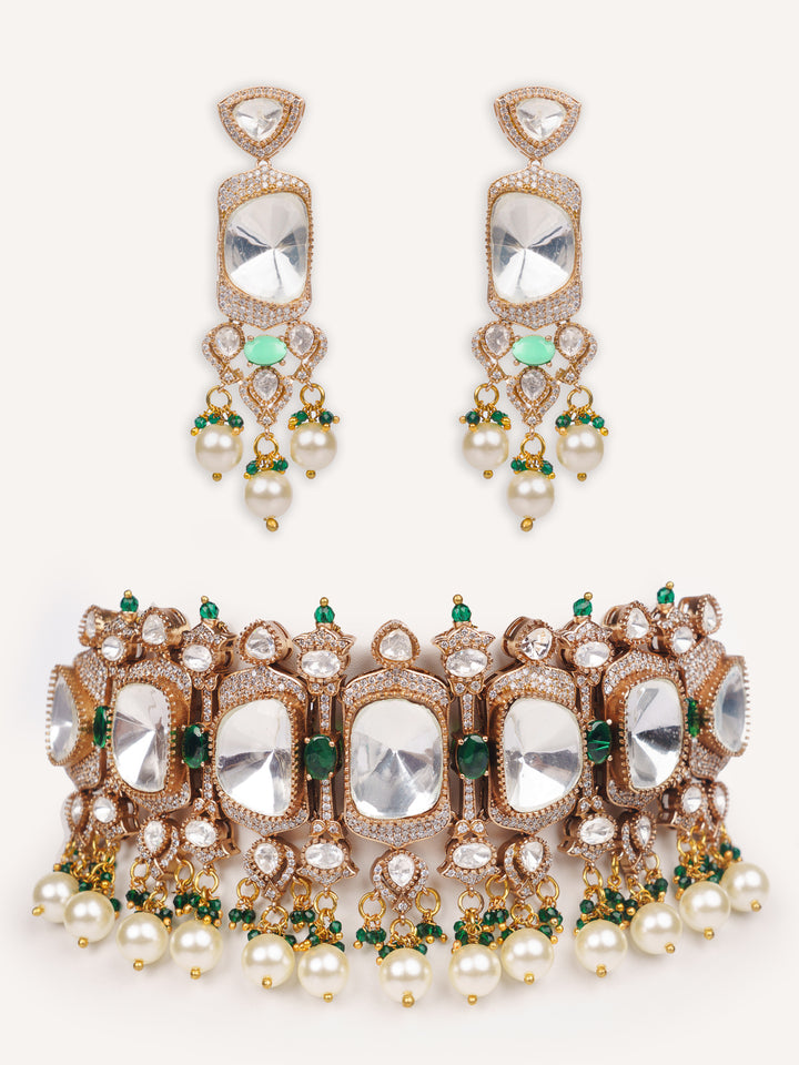 Raveena Green Polki Choker