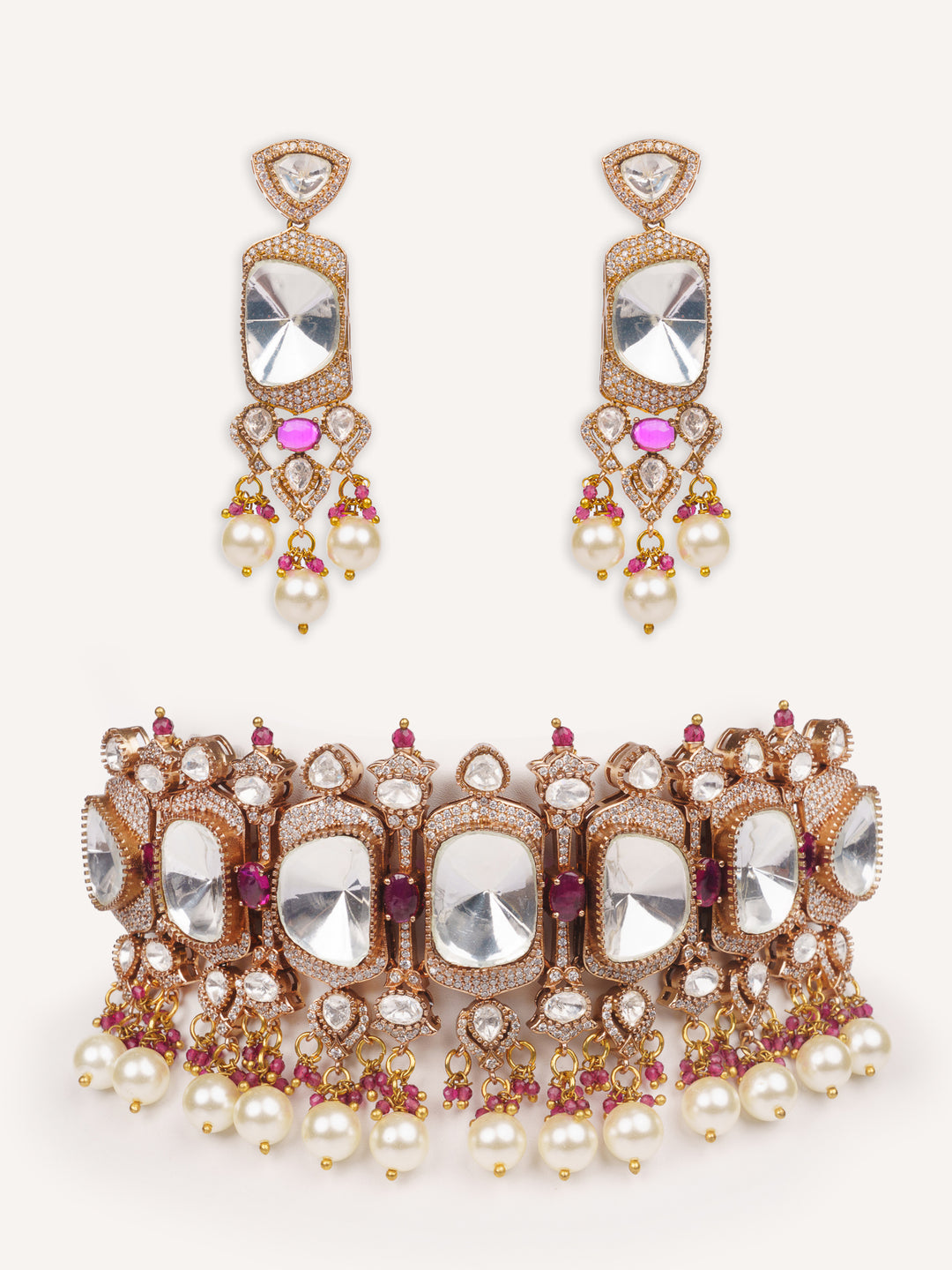 Raveena Red Polki Choker
