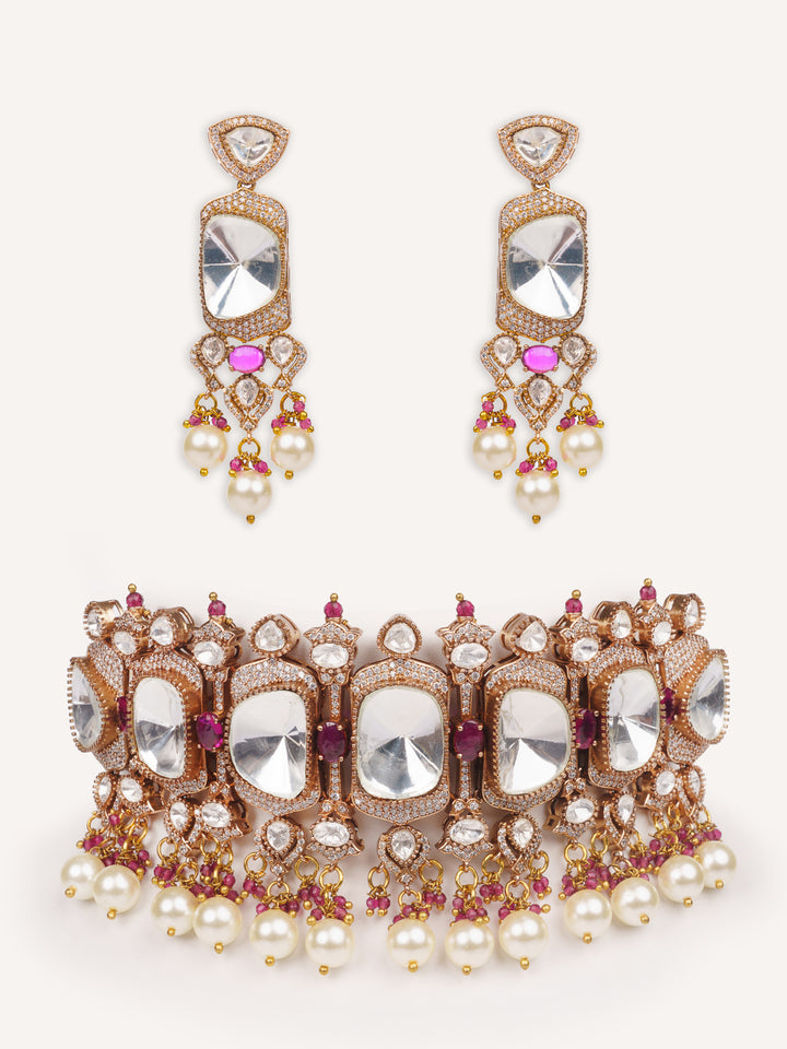 Raveena Red Polki Choker