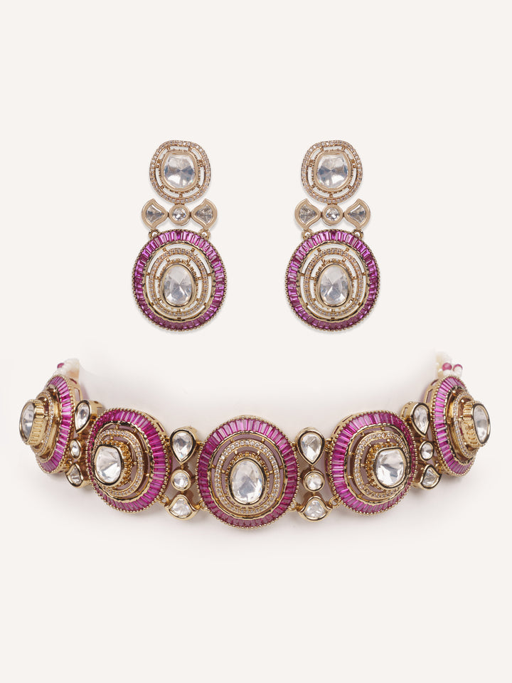 Tarisha Red Polki Choker