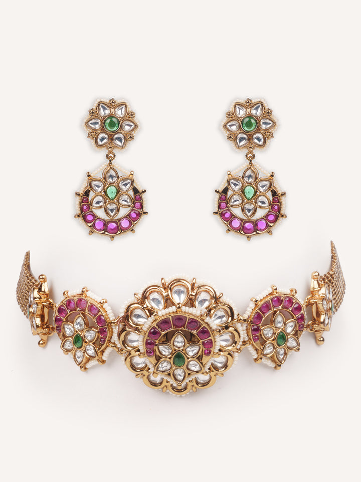 Taniraaz Pink Kundan Choker