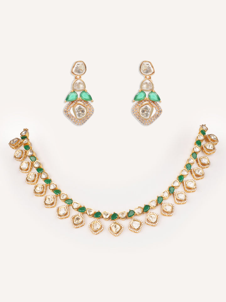 Shiyana Green Moissanite Necklace Set