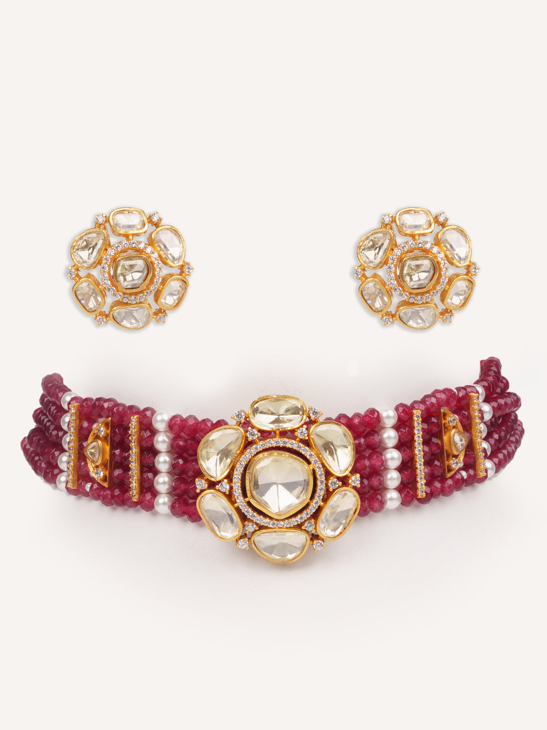 Anvikaa Red Moissanite Choker