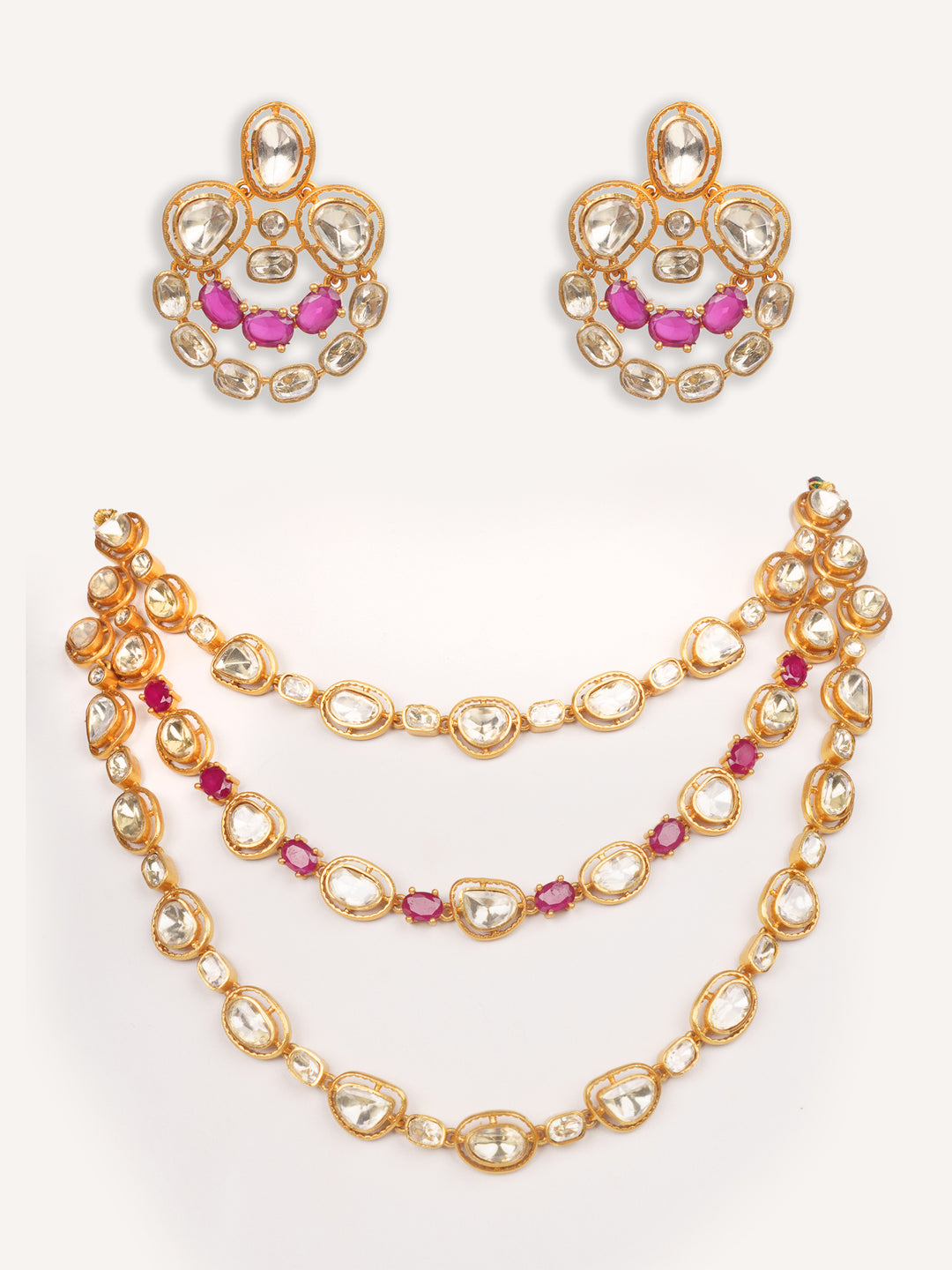 Aarohi Red Moissanite Long Set