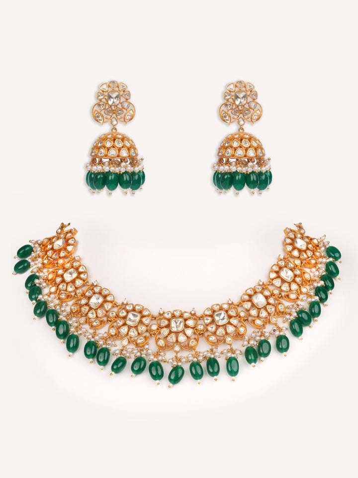 Sarisha Green Moissanite Necklace Set