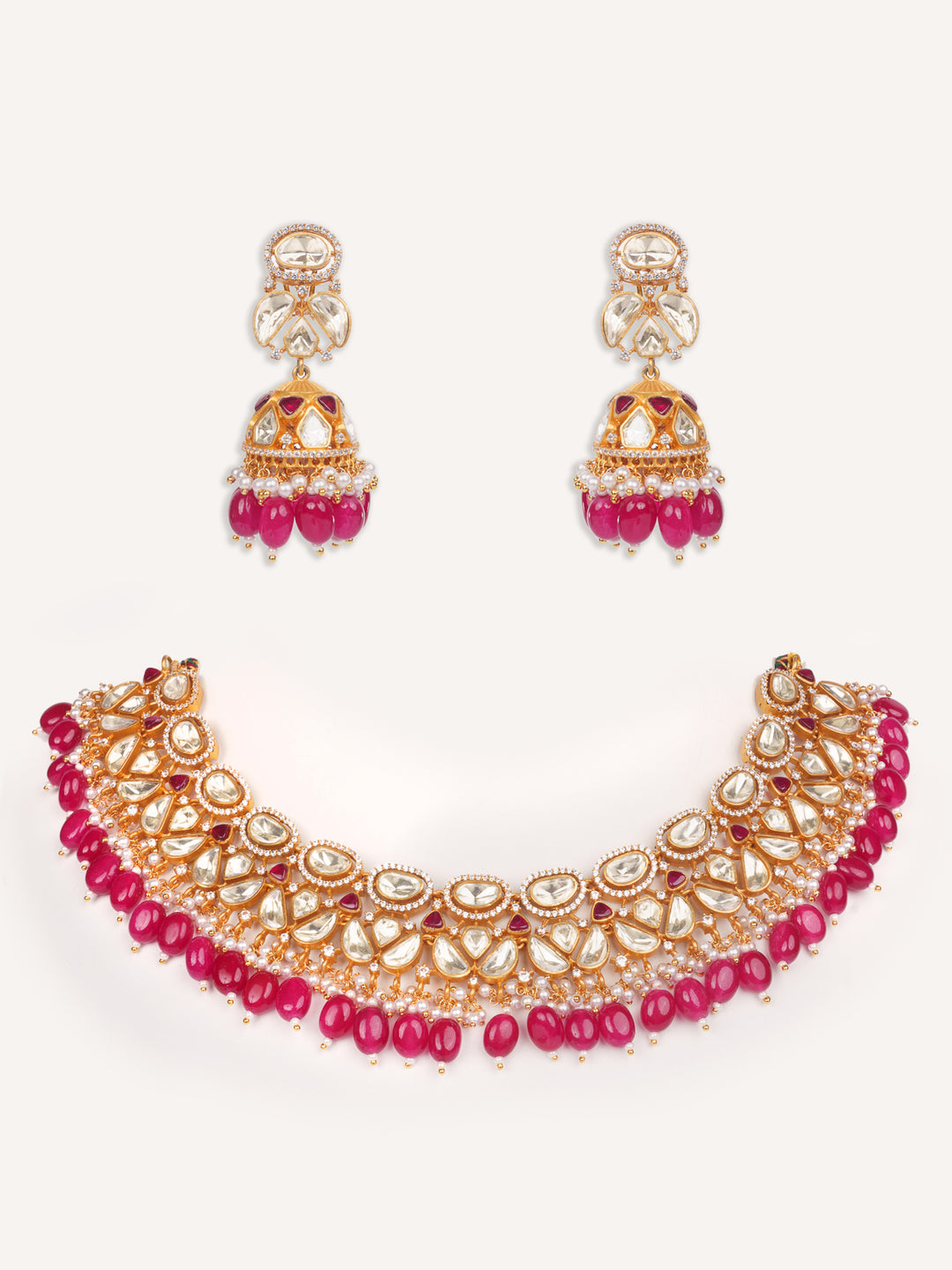Rida Red Moissanite Necklace Set