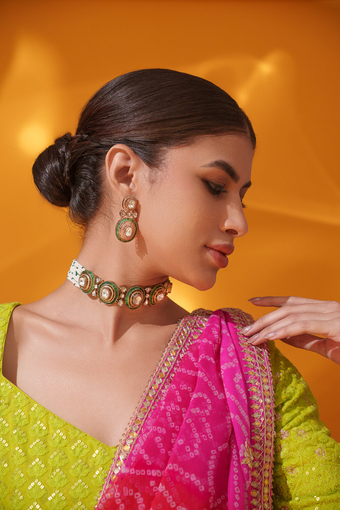 Tarisha Green Polki Choker