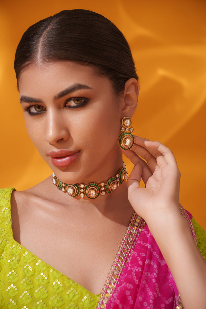 Tarisha Green Polki Choker