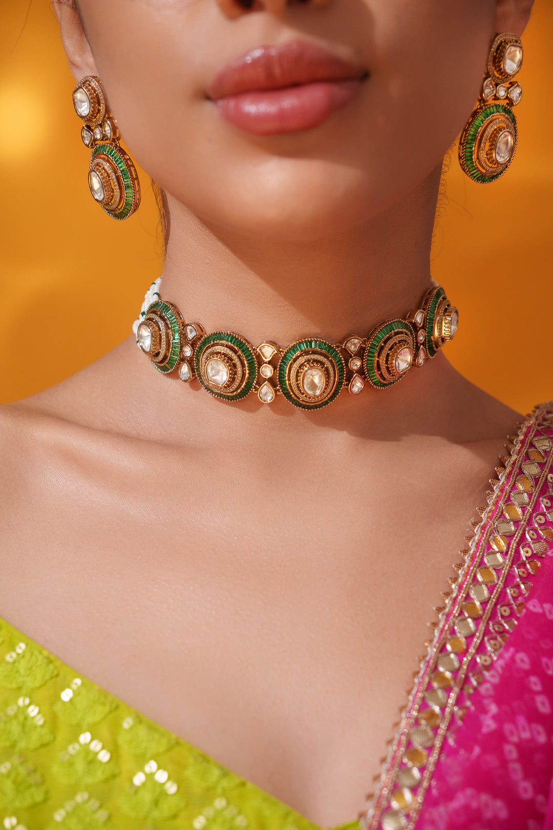 Tarisha Green Polki Choker