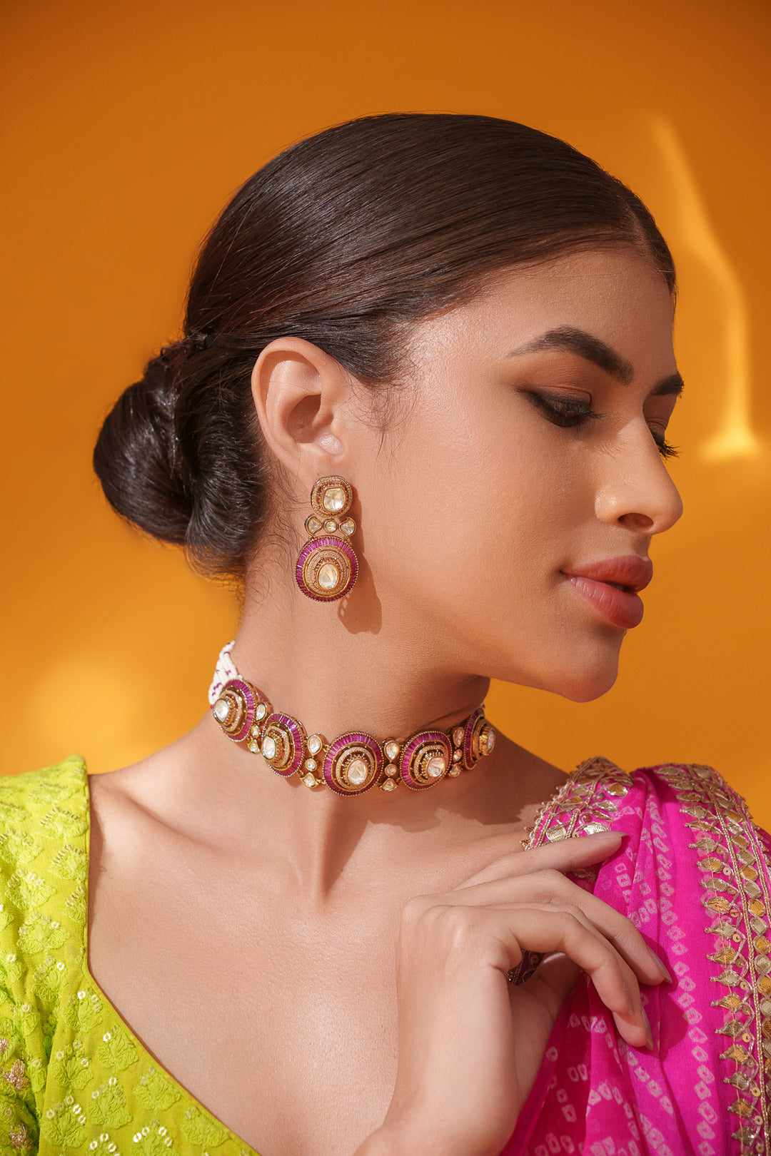 Tarisha Red Polki Choker