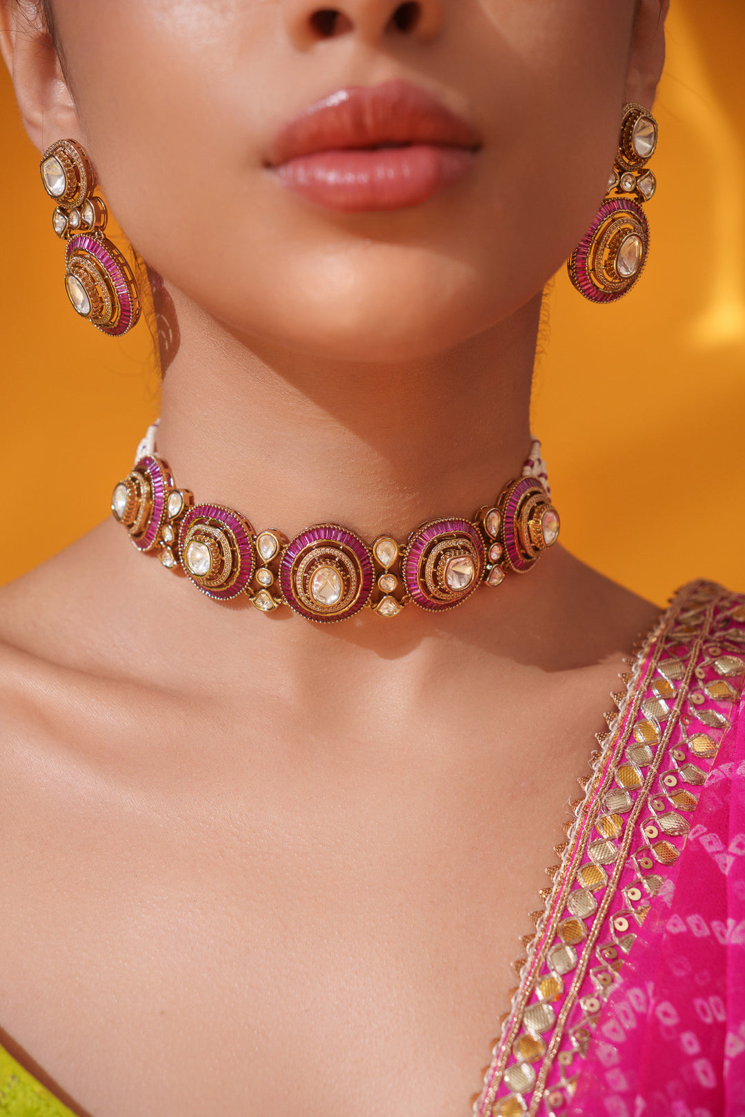 Tarisha Red Polki Choker