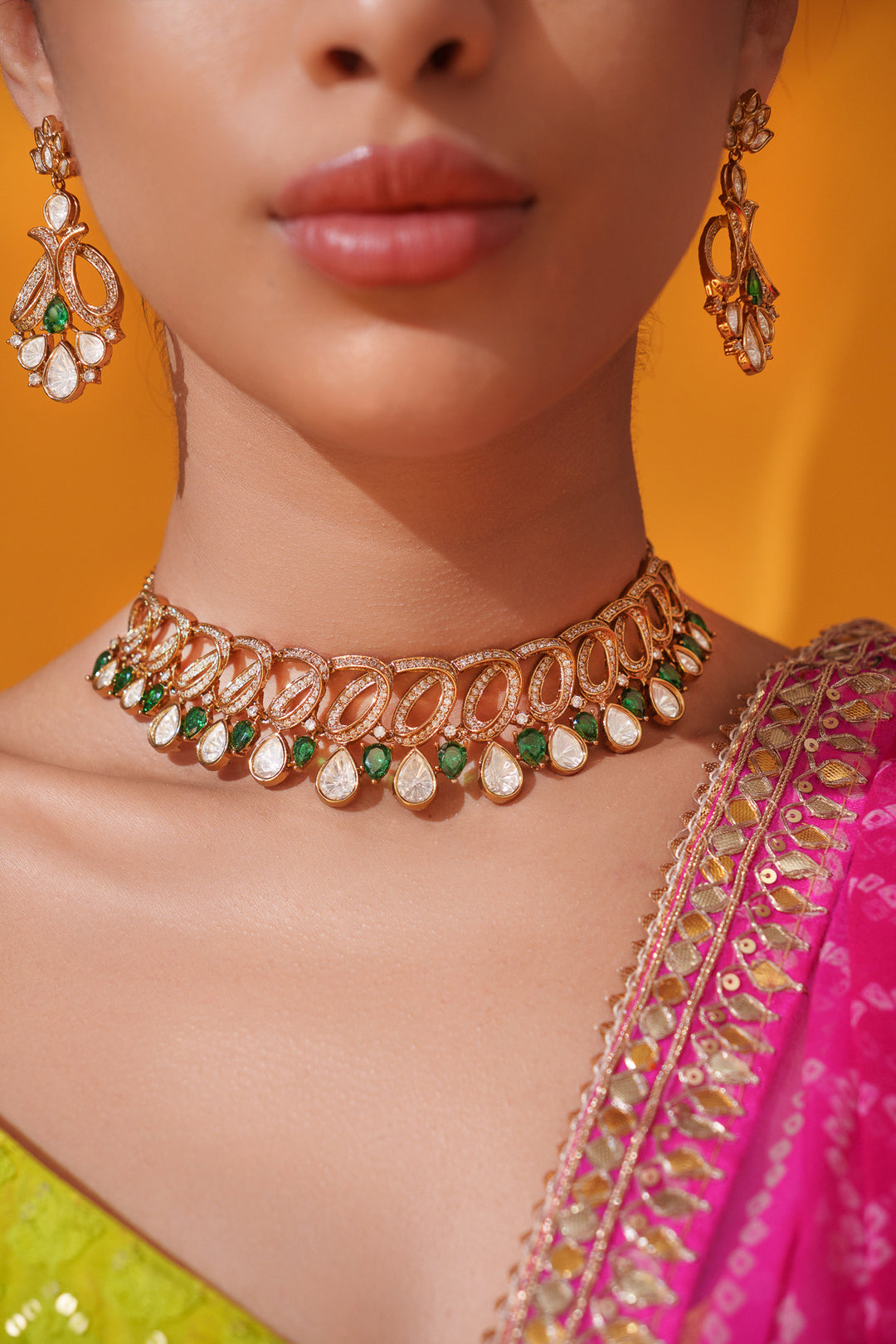 Yashna Green Polki Choker