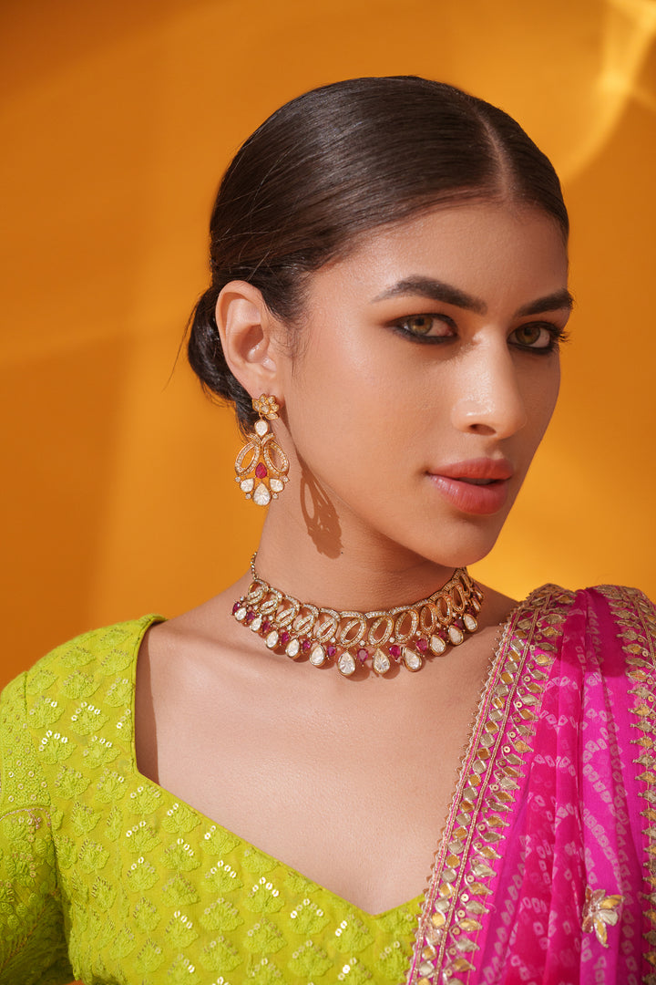 Yashna Red Polki Choker