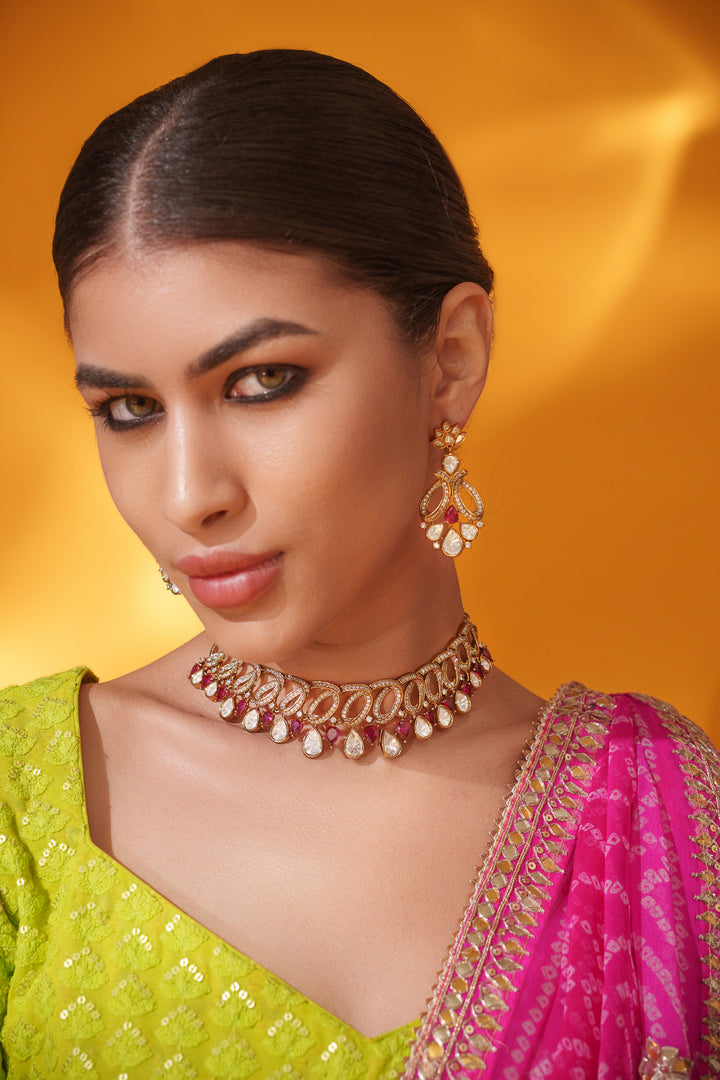Yashna Red Polki Choker