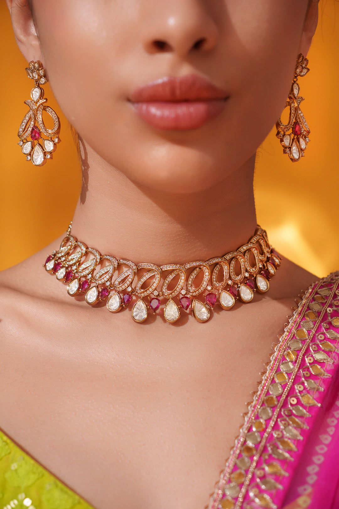 Yashna Red Polki Choker