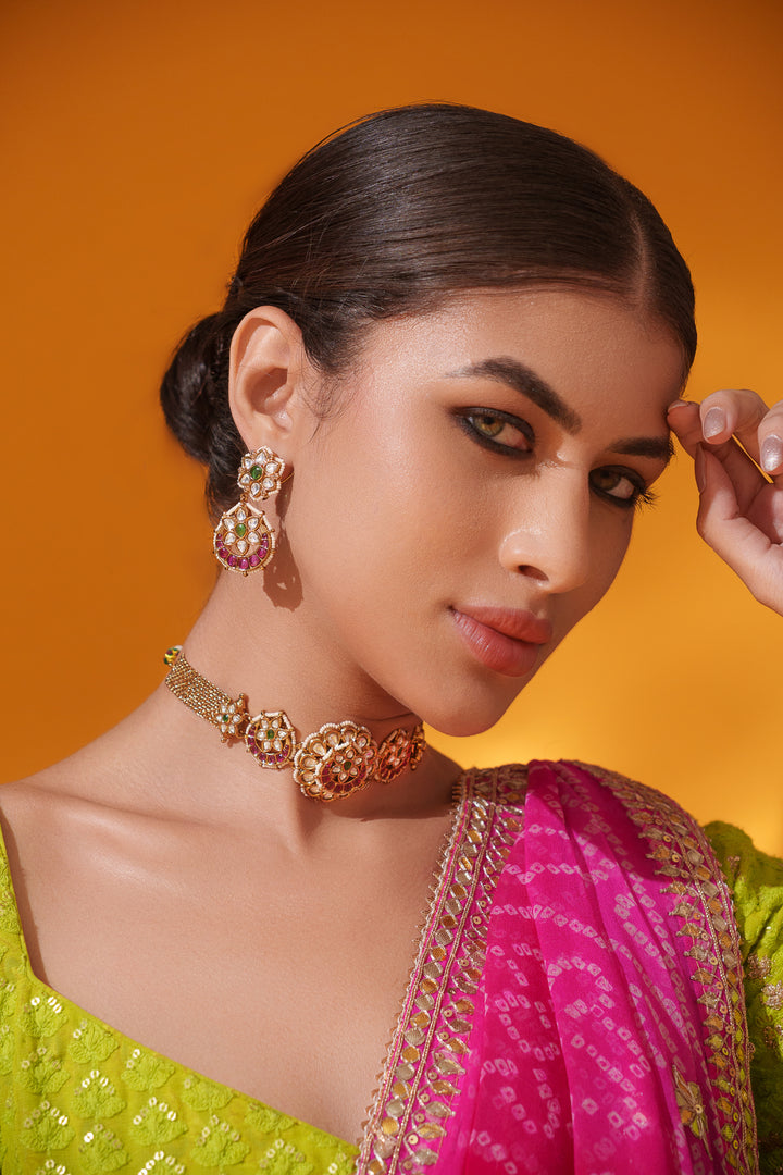 Taniraaz Pink Kundan Choker