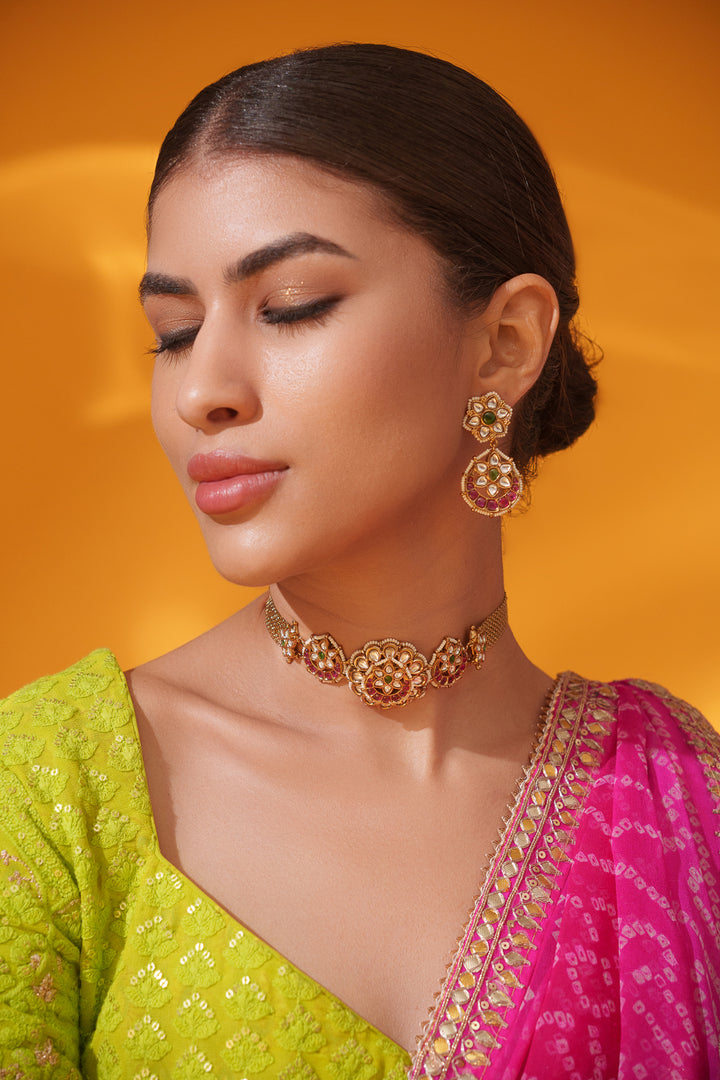 Taniraaz Pink Kundan Choker